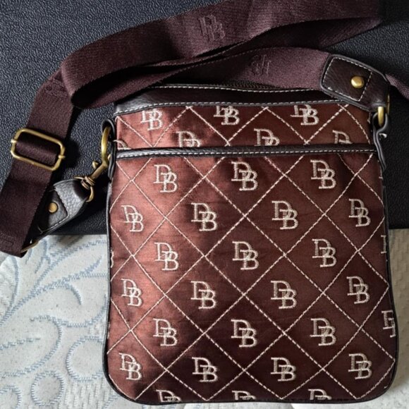 Dooney & Bourke Monogram Logo Canvas & Leather Trim Crossbody Bag - Picture 1 of 6